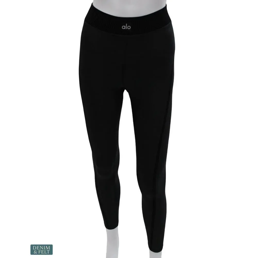 Alo‎ Yoga Airlift High Waist 7/8 Line Up Legging Black Sculpting Gym Yoga Sleek